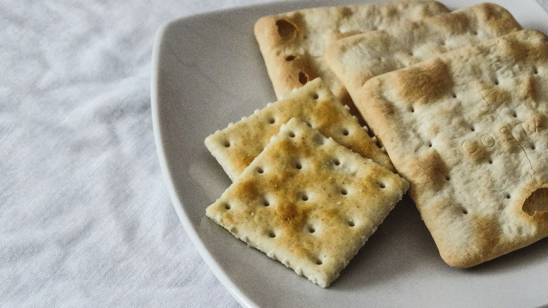 brown biscuits on white ceramic plate