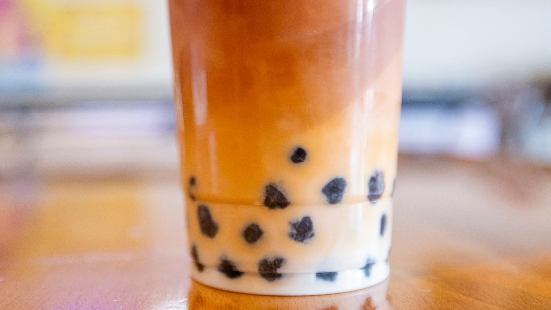 a drink with a polka dot pattern on it