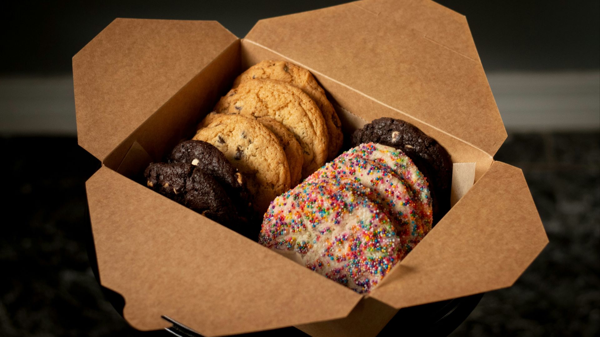 brown and purple bread in brown cardboard box