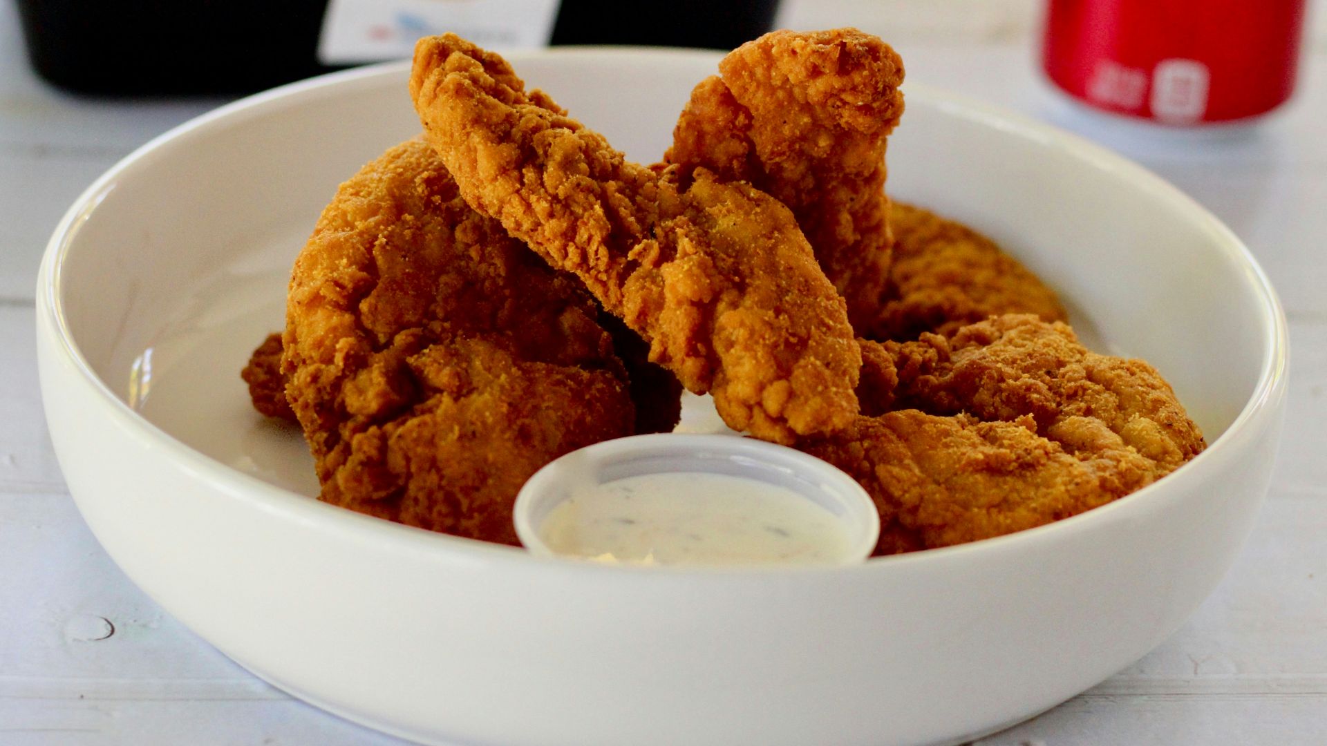 fried chicken on white ceramic plate