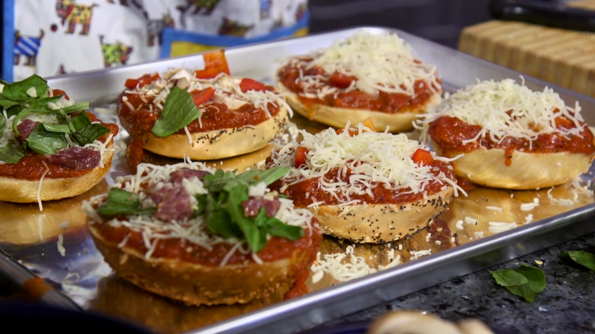 6. Mini Bagel Pizzas