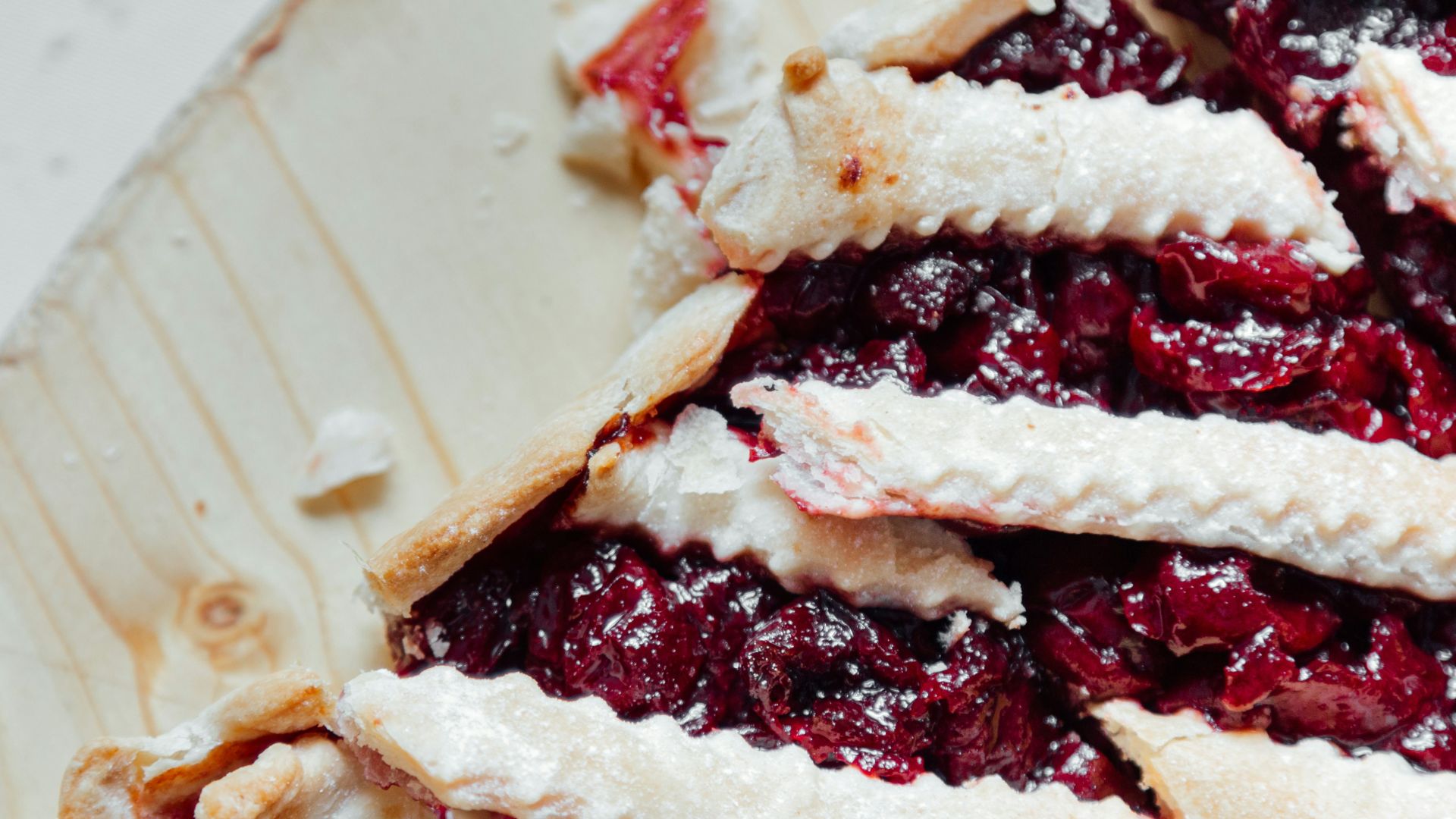 A close up of a pie on a plate