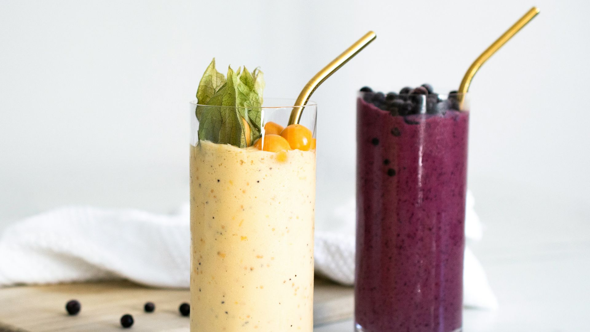 a group of different colored drinks