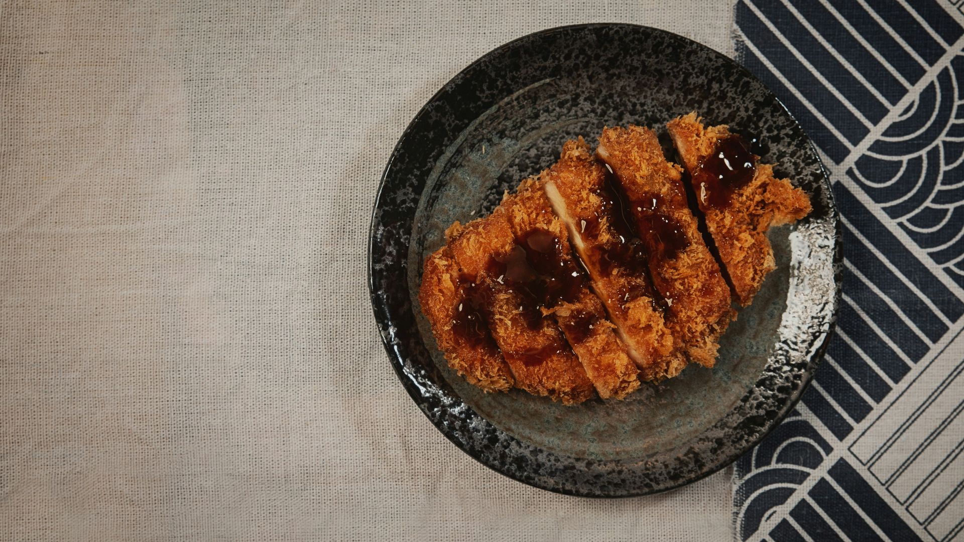 a plate of food that is on a table