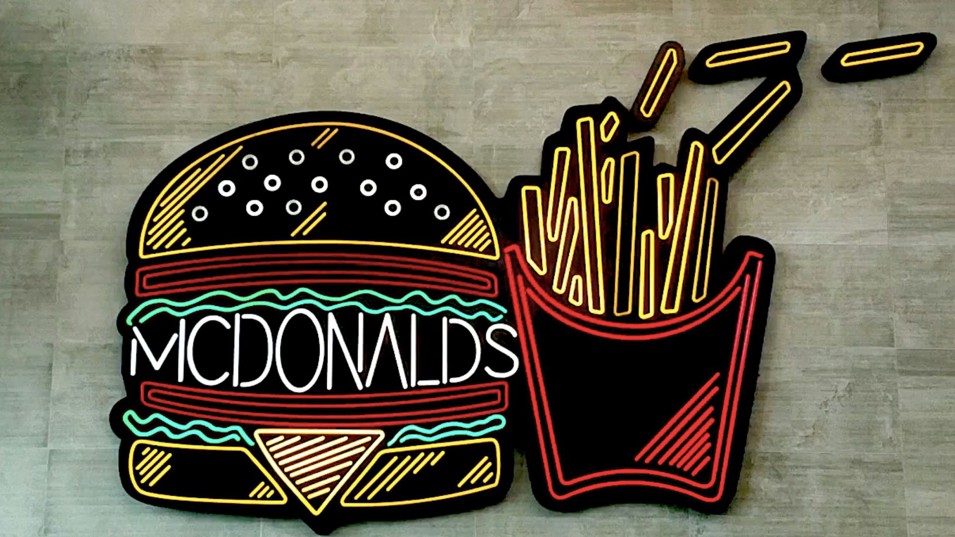 McDonald's fries and burger LED signs