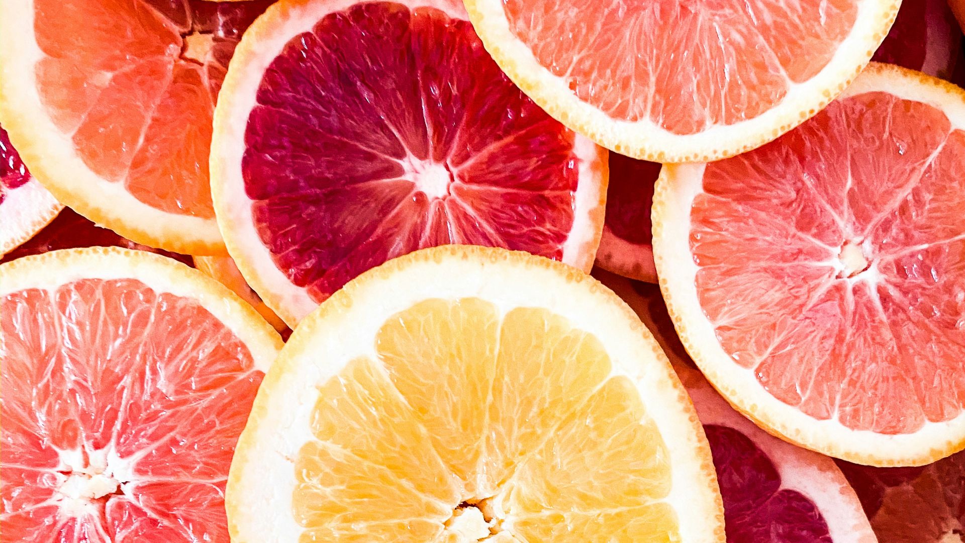 sliced grapefruits