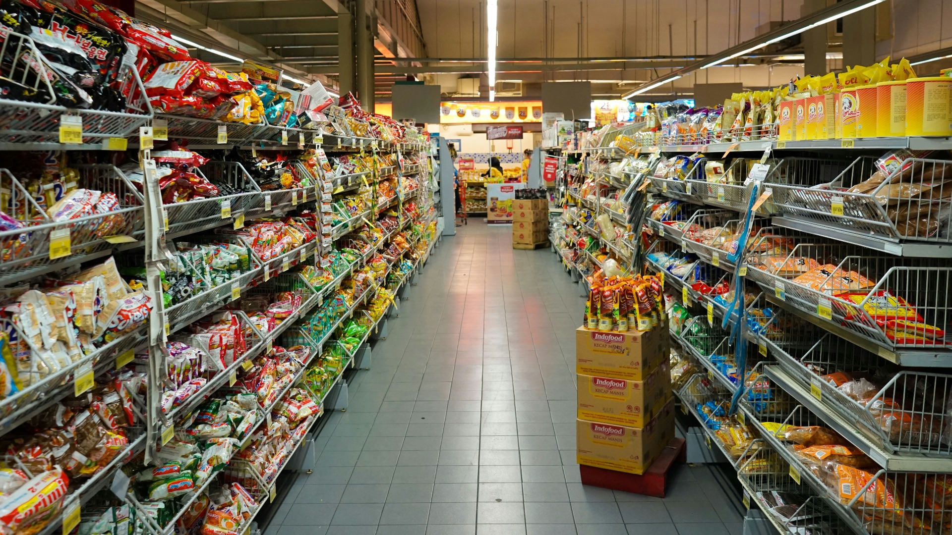 pile of grocery items