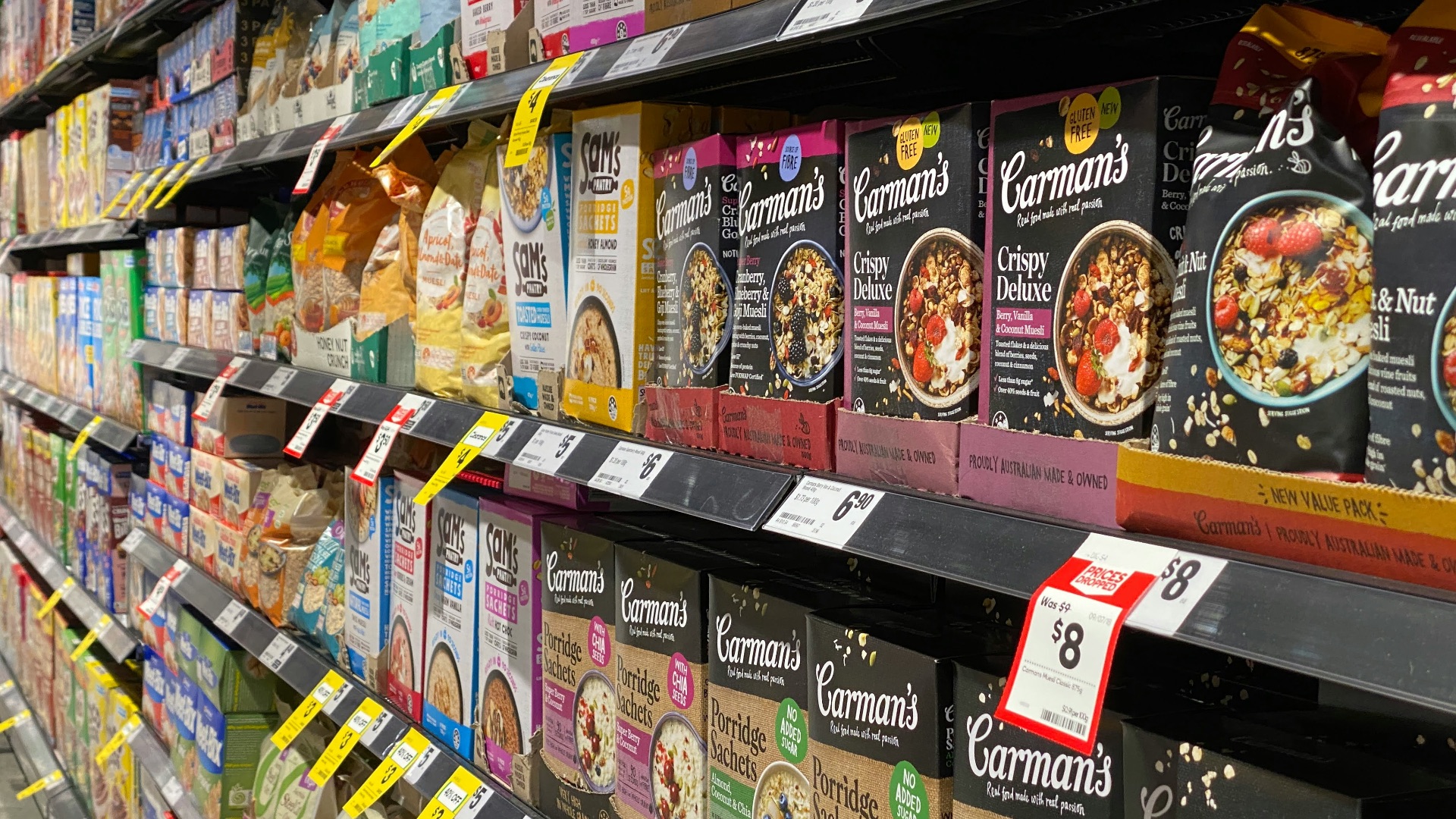 brown and green labeled box lot