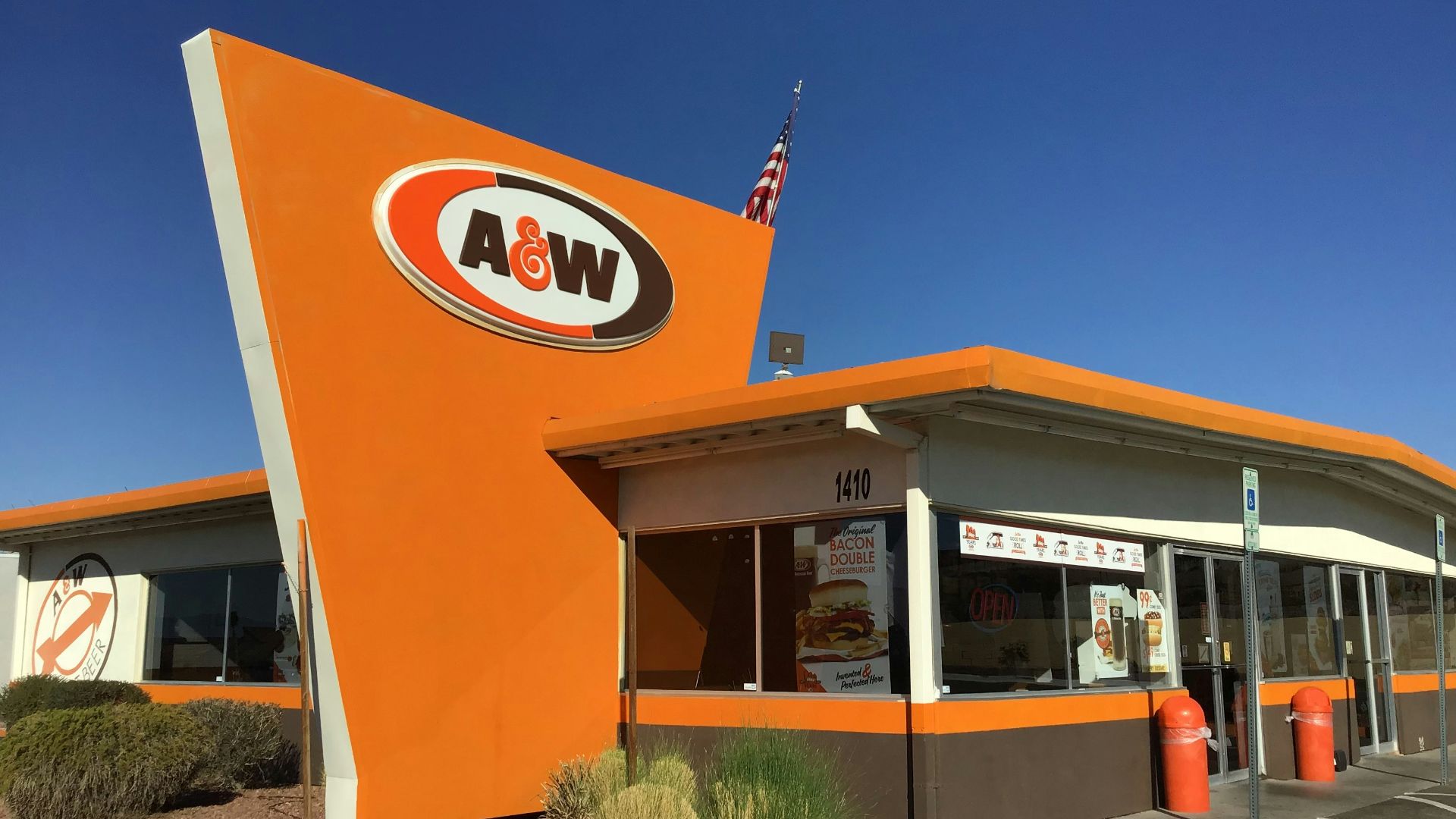 orange A&W building