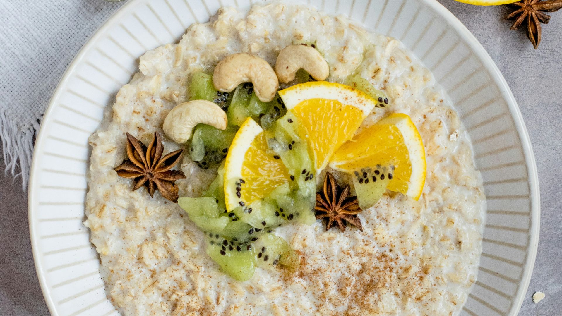 sliced fruit and kiwi on plate