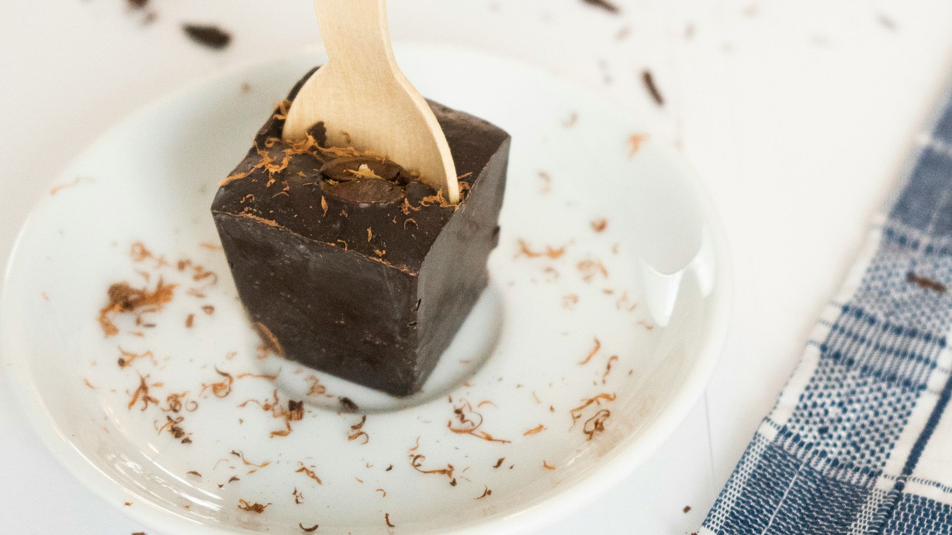 chocolate cake on white ceramic plate