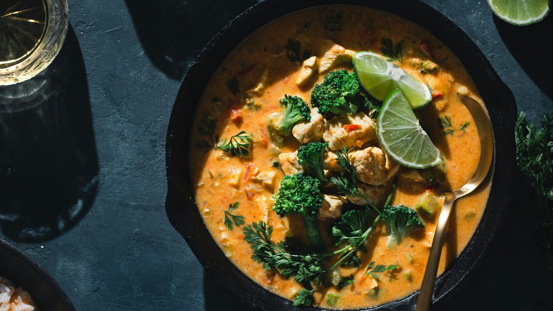 black ceramic bowl with soup