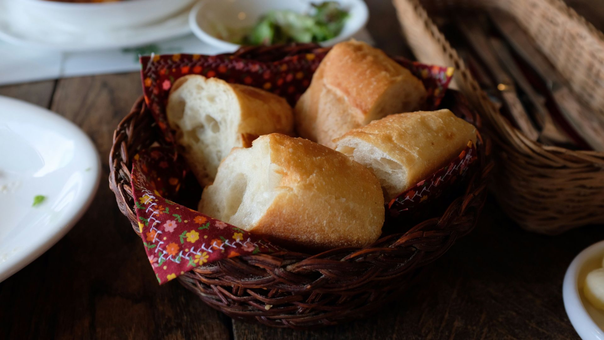 baked bread in basket