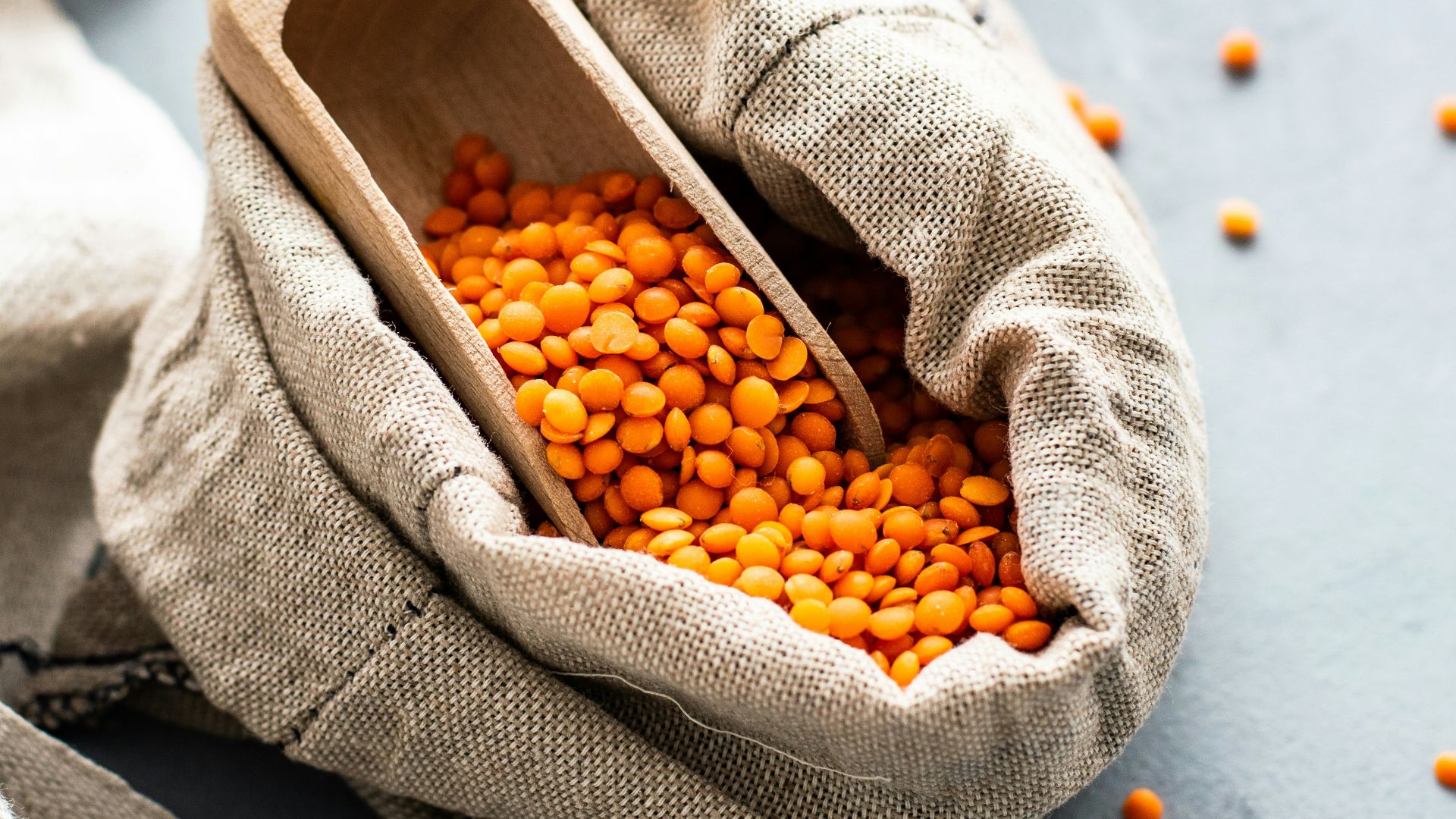 orange beans in sack