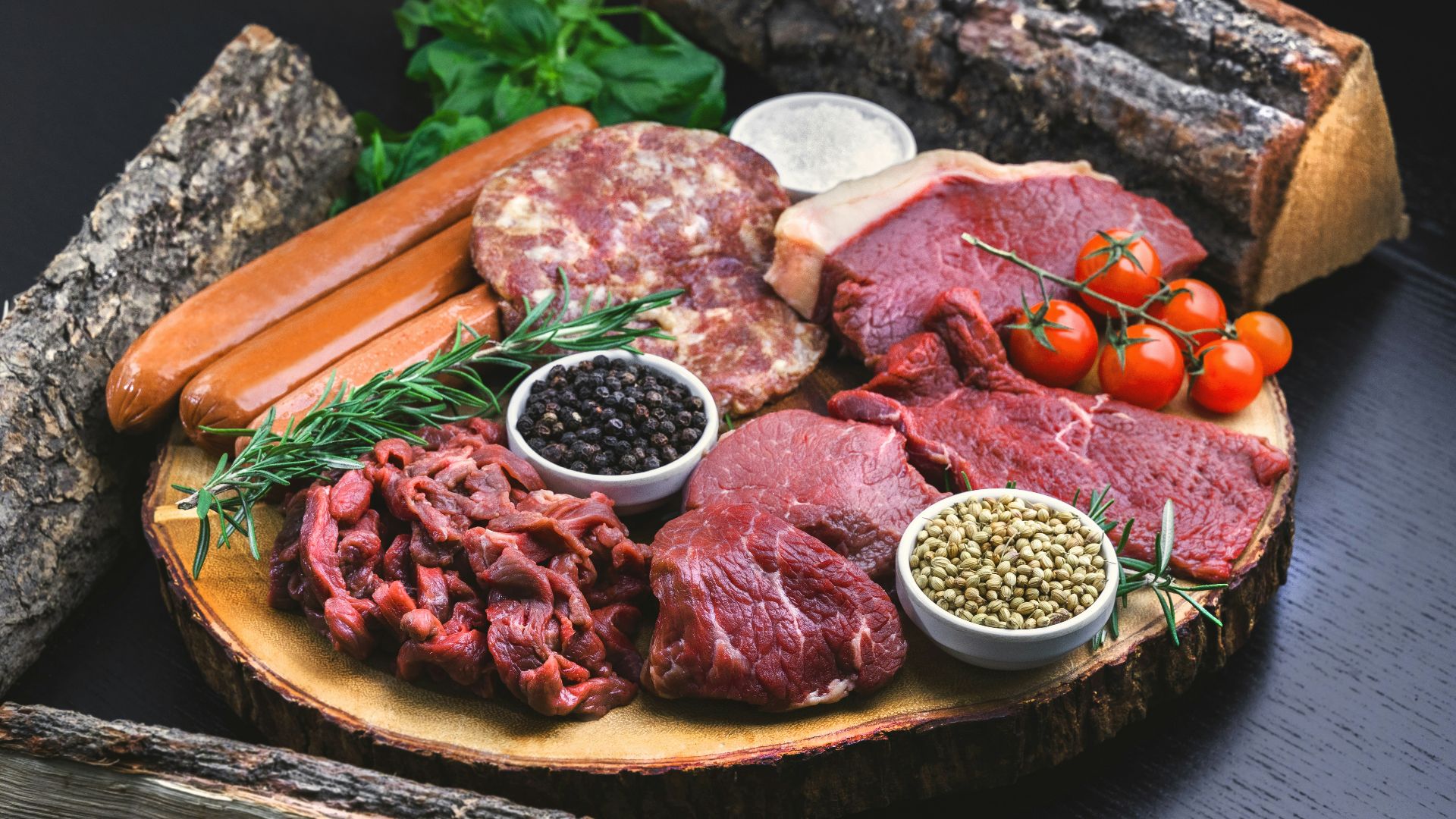 raw meat on white ceramic plate