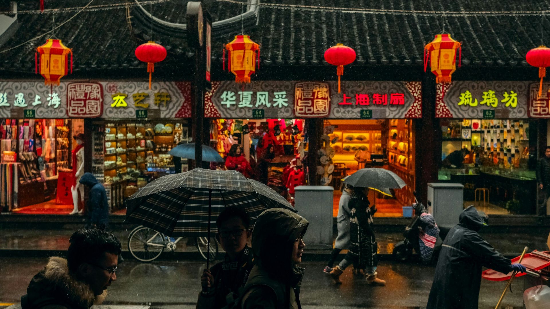 person carrying umbrellas