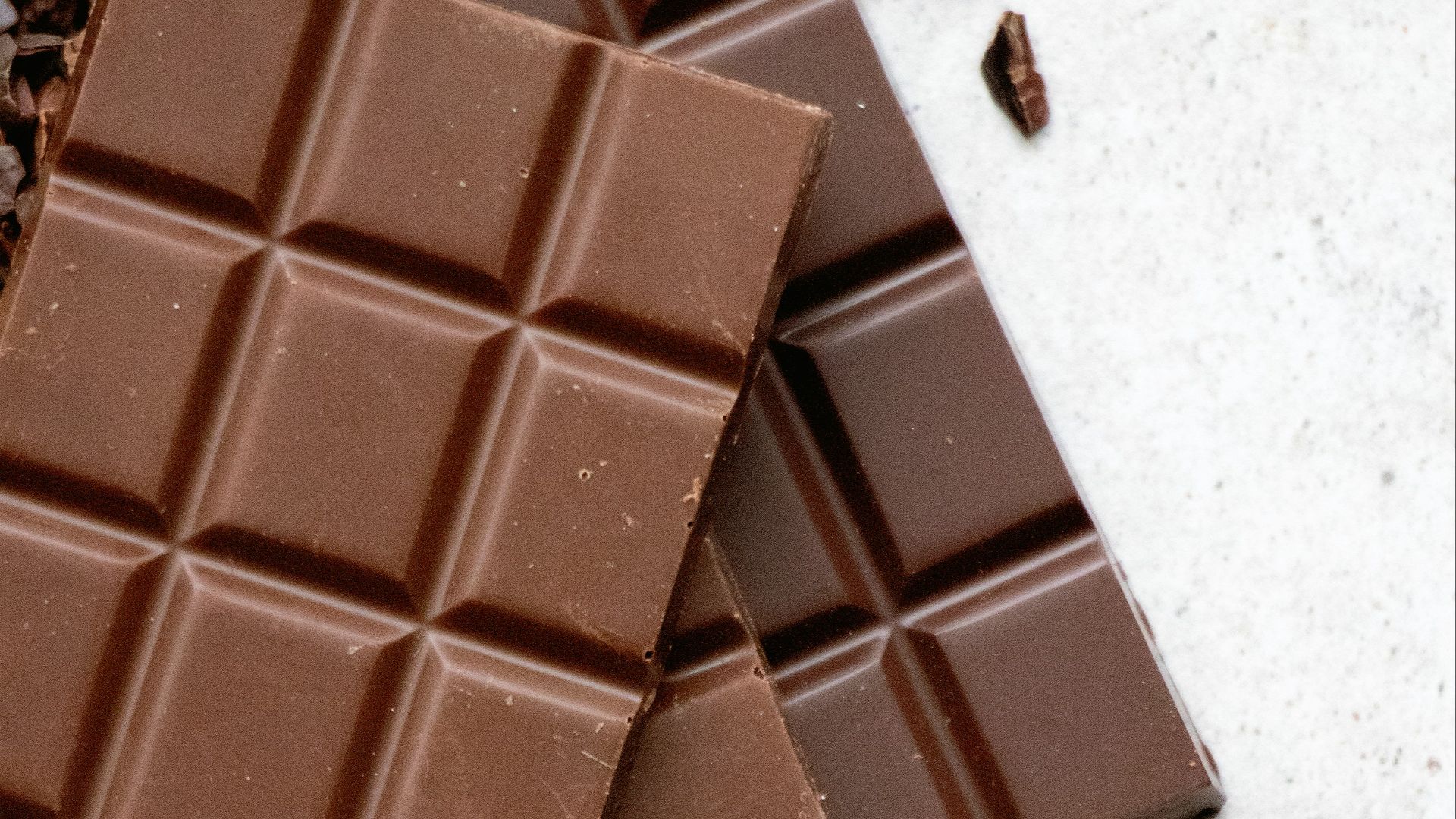 chocolate bar on white table