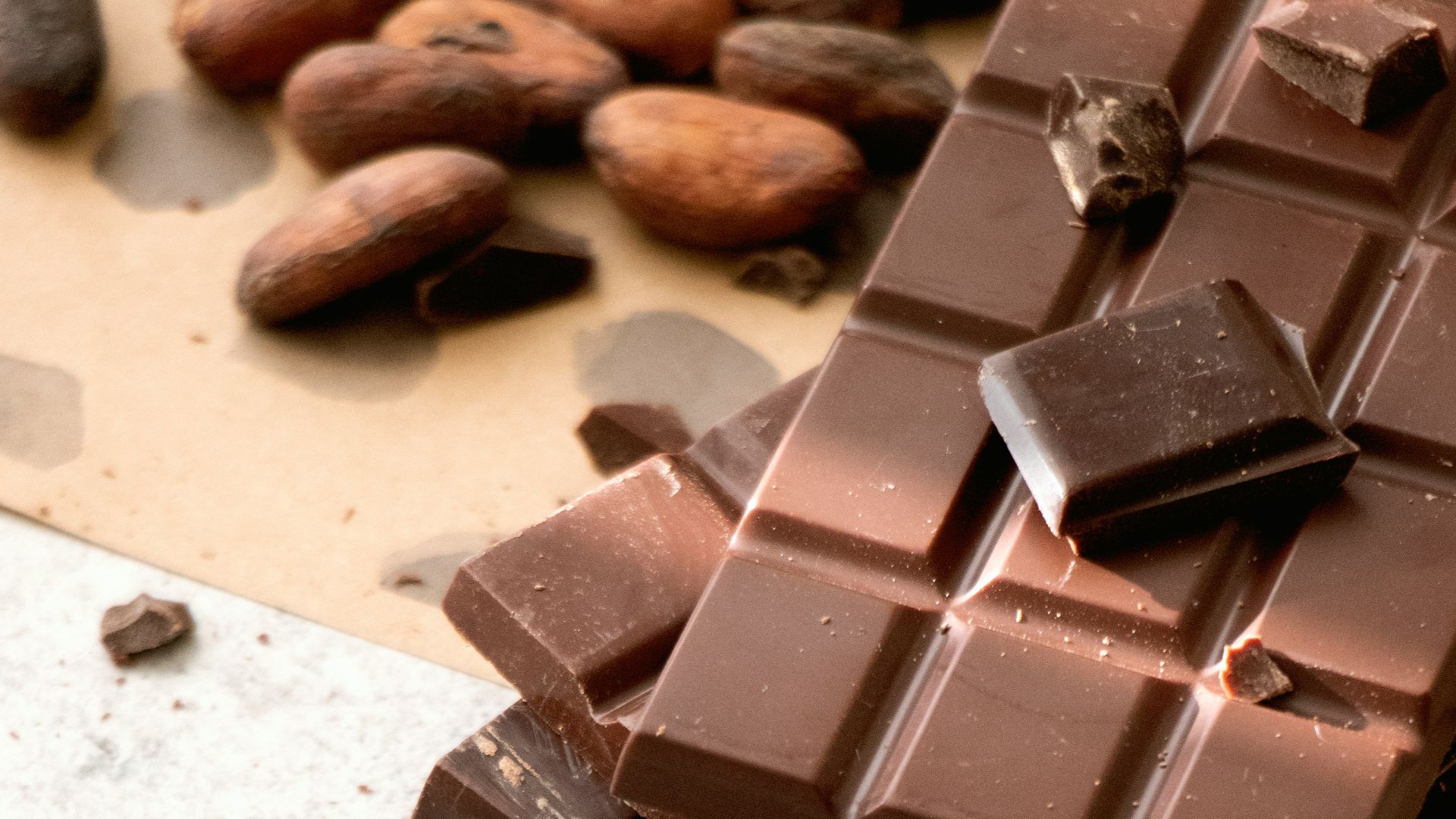 chocolate bars on white table