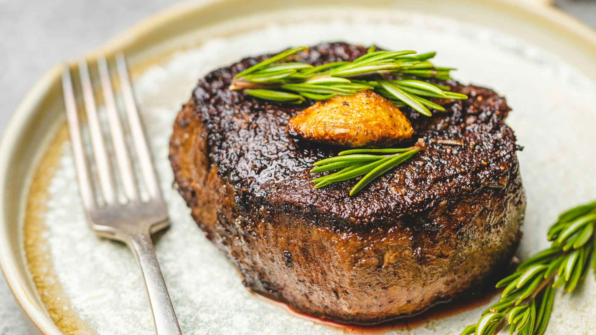 beef steak with fork