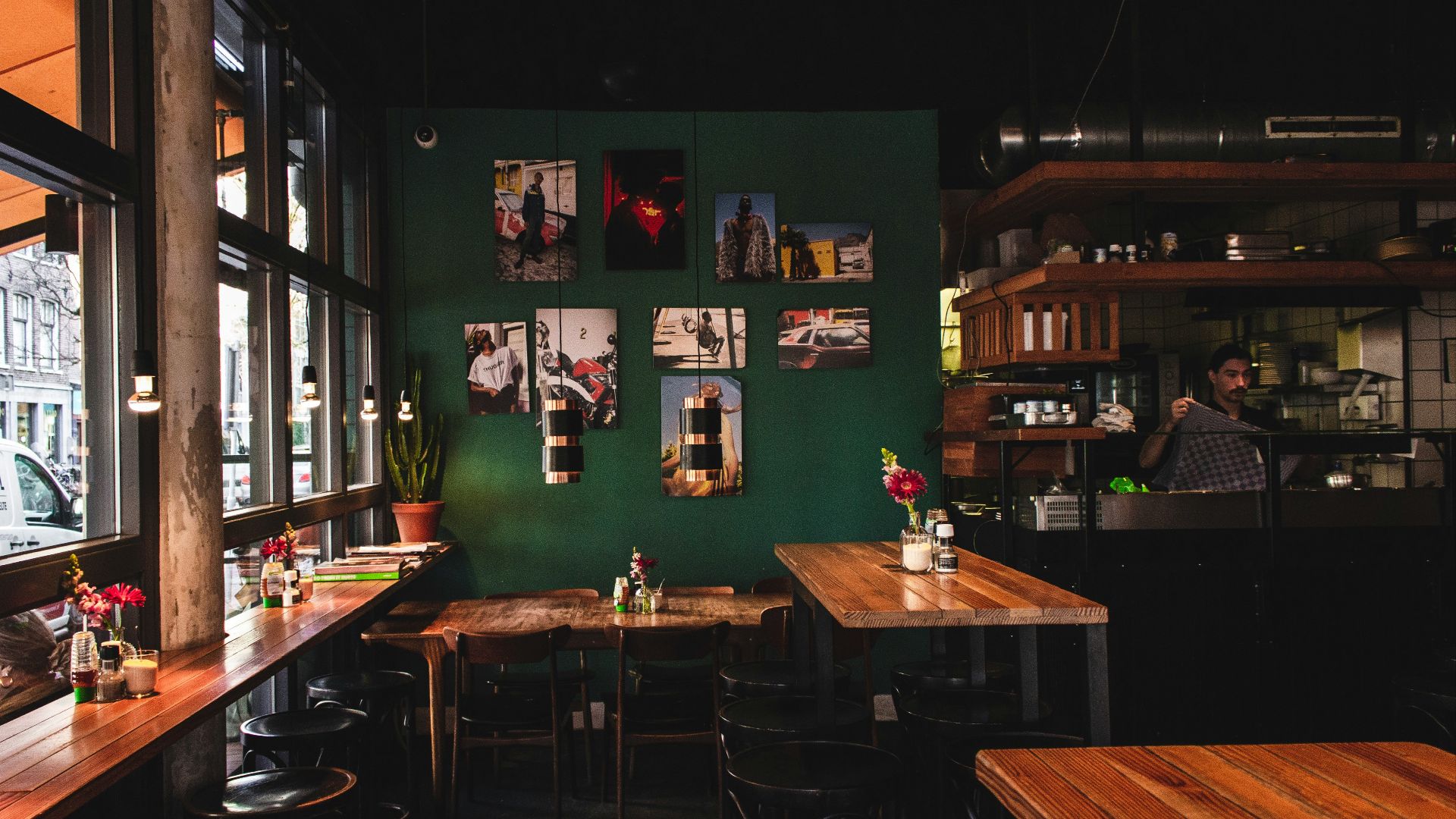 brown wooden dining table