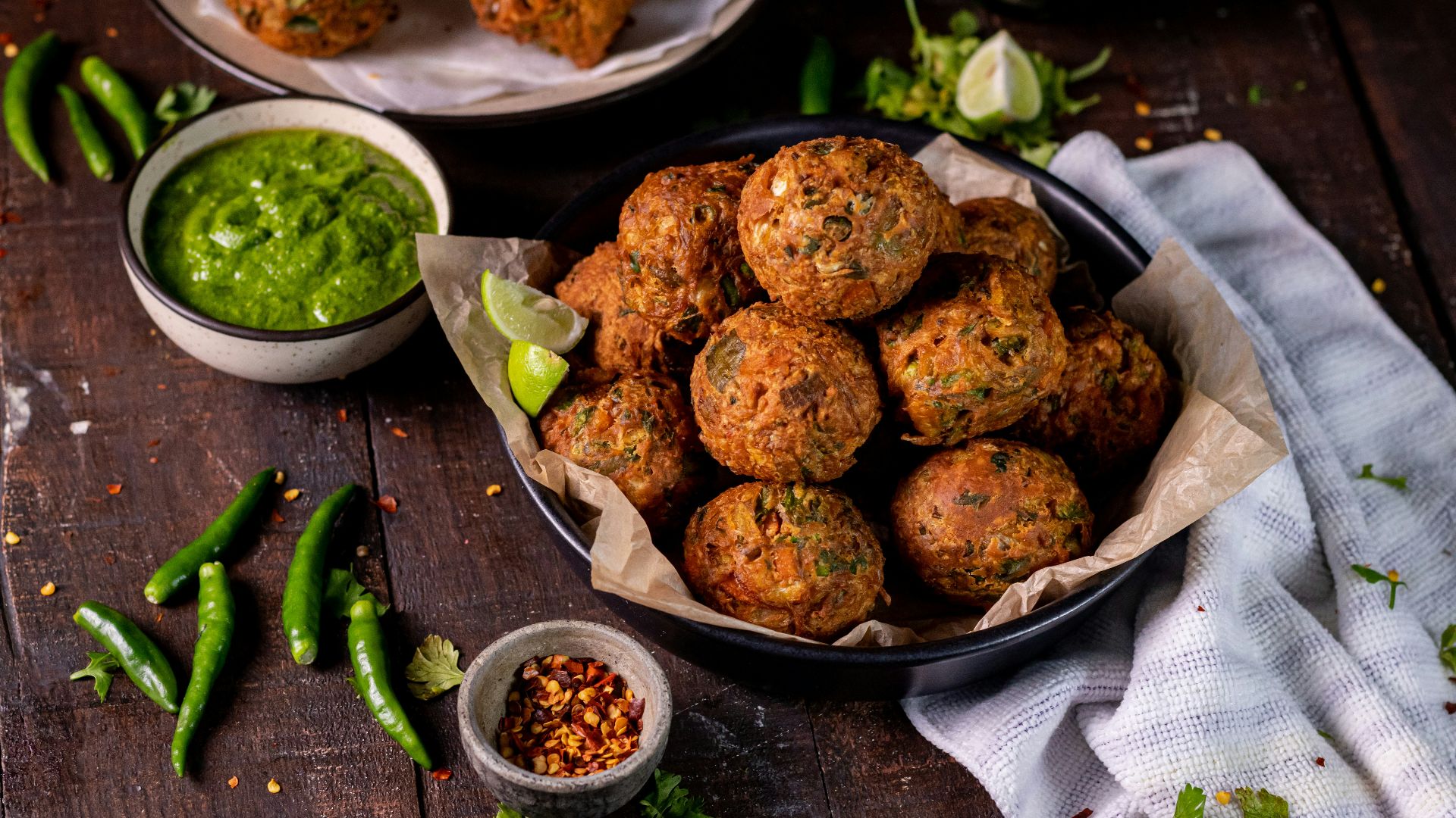 fried food on black ceramic plate