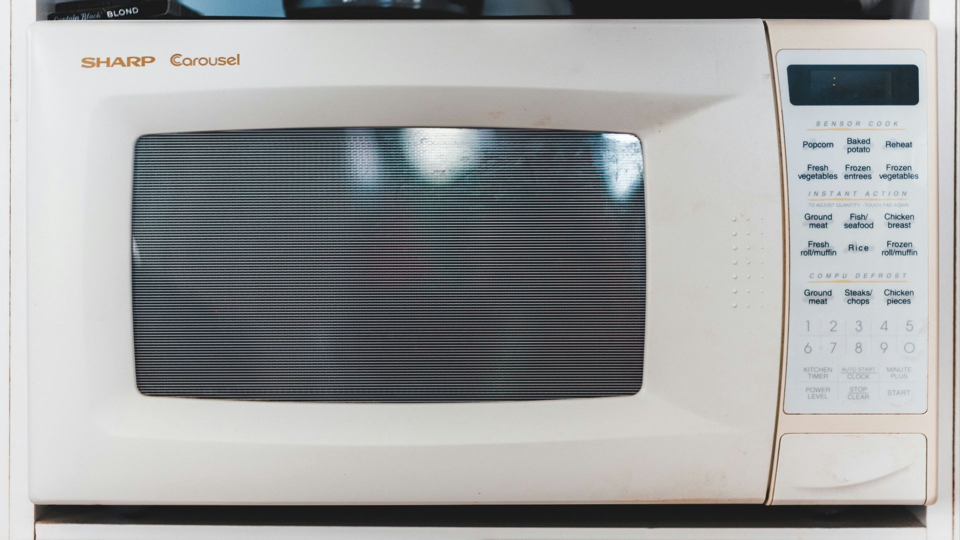 white microwave oven turned off