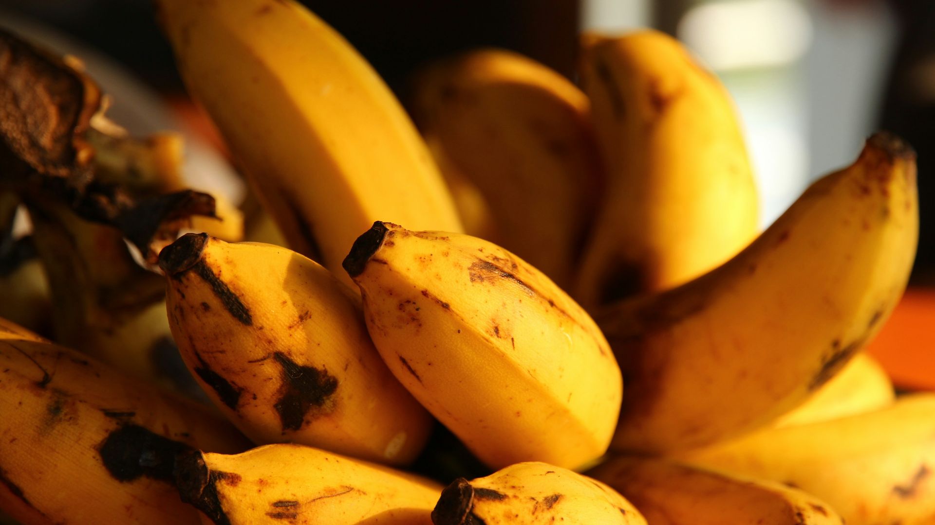 selective focus photography of ripped bananas