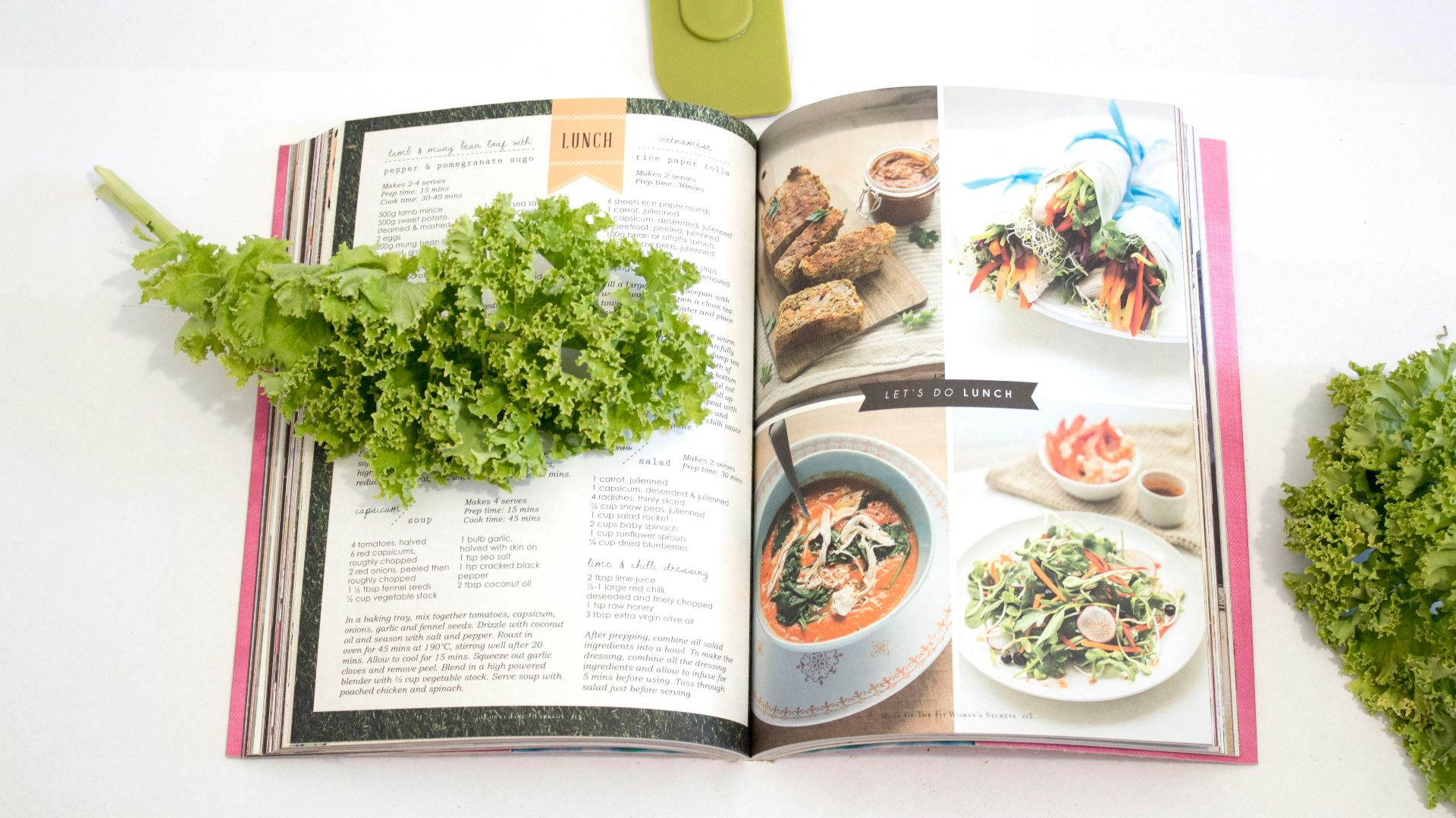 green leaf on cookbook