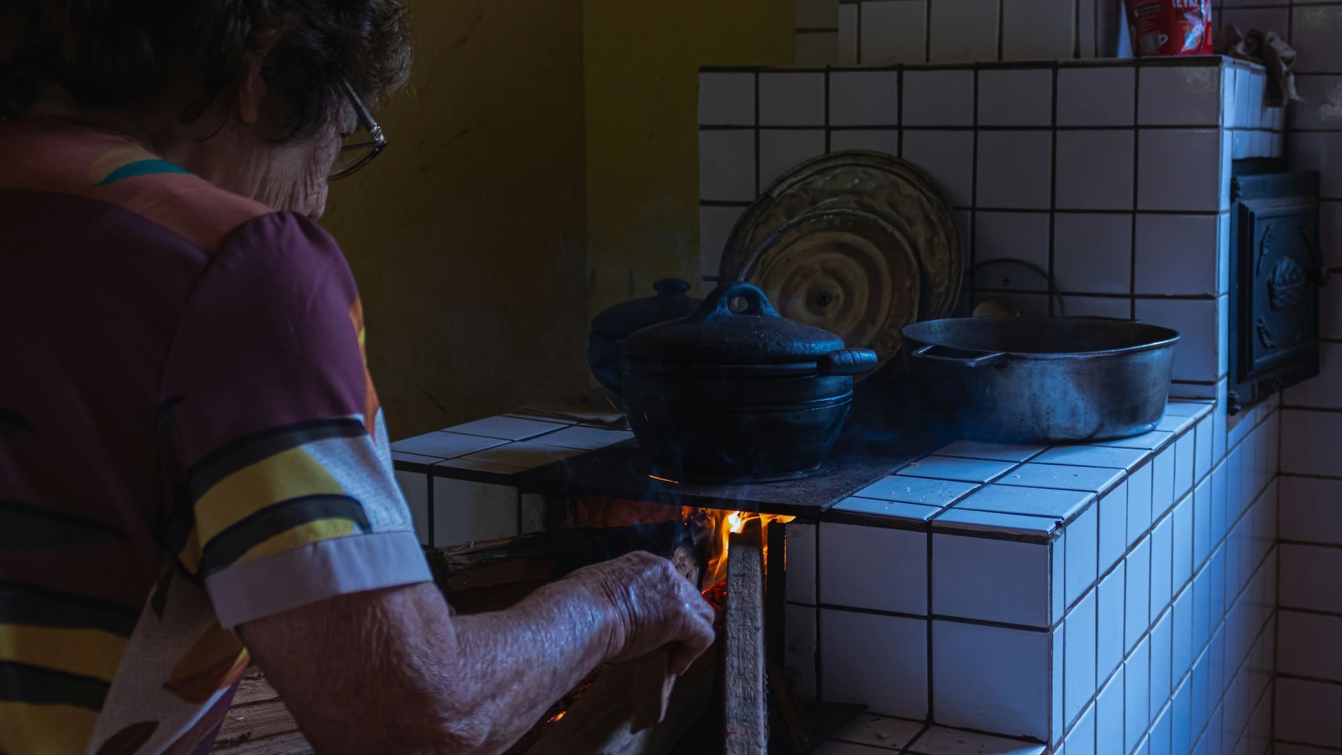 a person cooking in a kitchen
