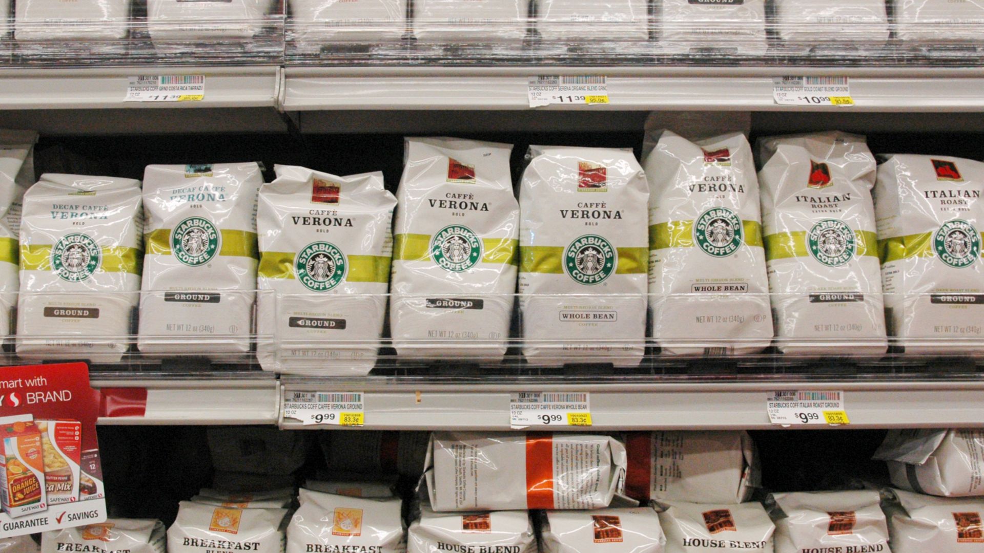 File:Starbucks coffee grounds and beans in a Safeway supermarket, Wheat Ridge, 2009.jpg
