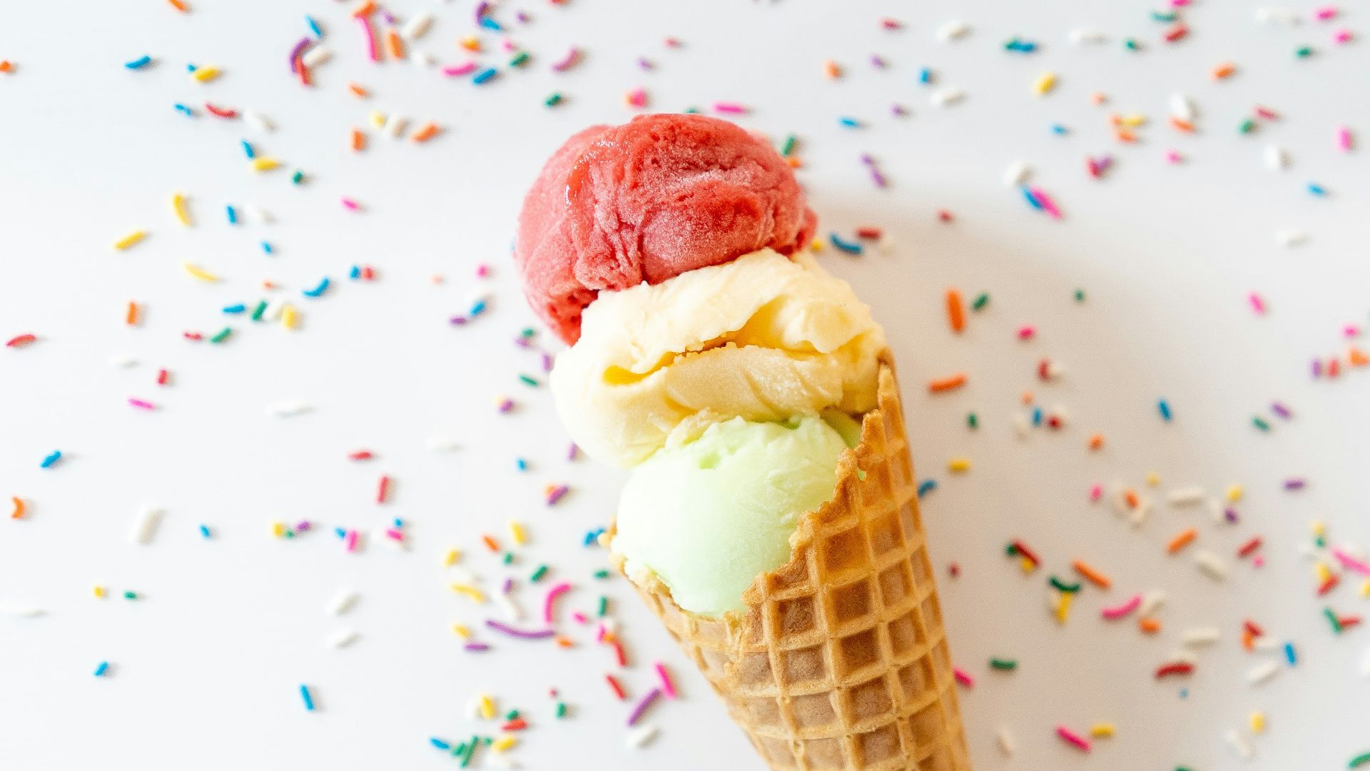 ice cream on white and blue ceramic plate