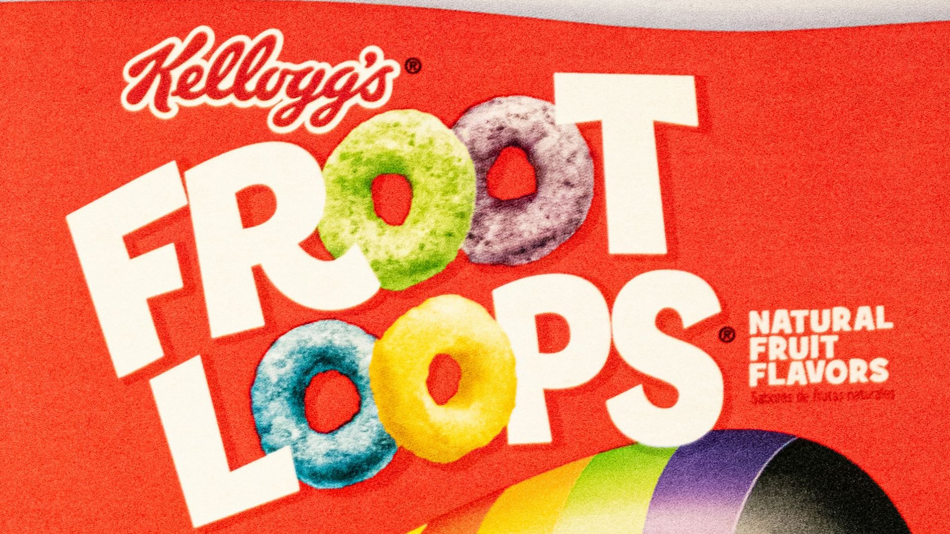 Froot loops cereal box with a toucan.