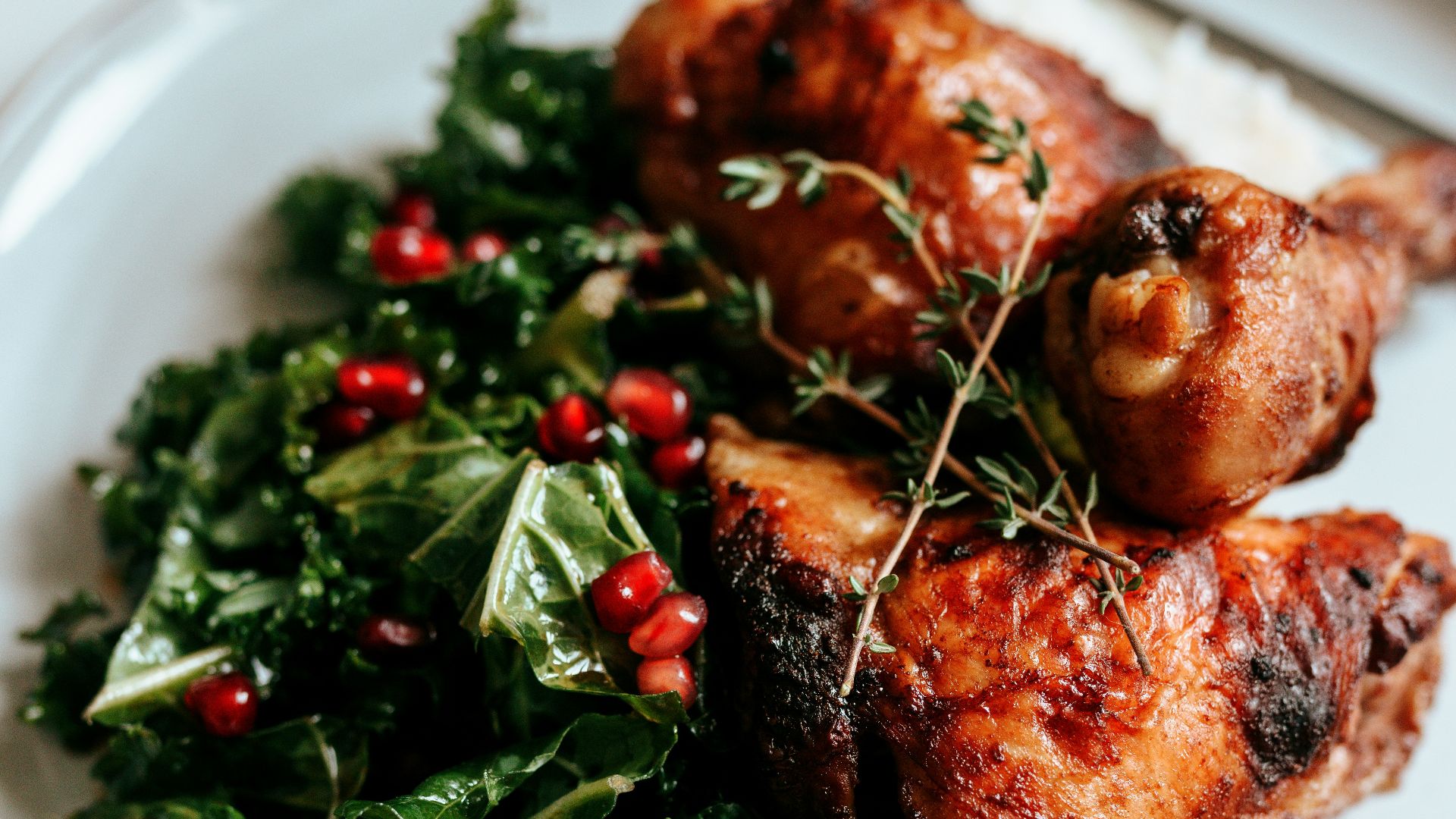 cooked food on white ceramic plate