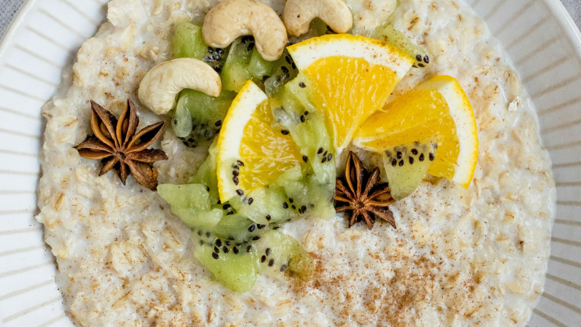 sliced fruit and kiwi on plate