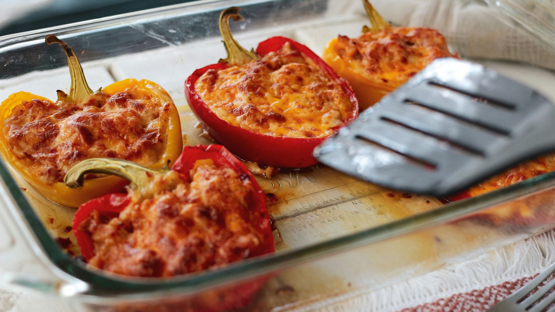 stainless steel fork on red sauce