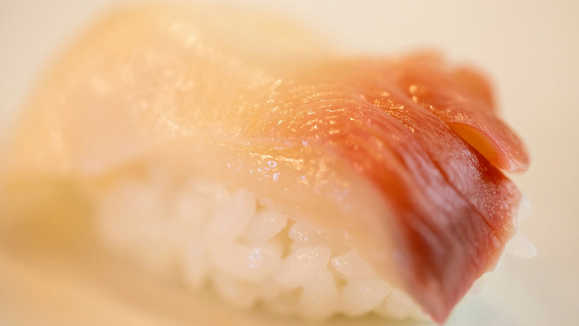 a piece of sushi on a white plate