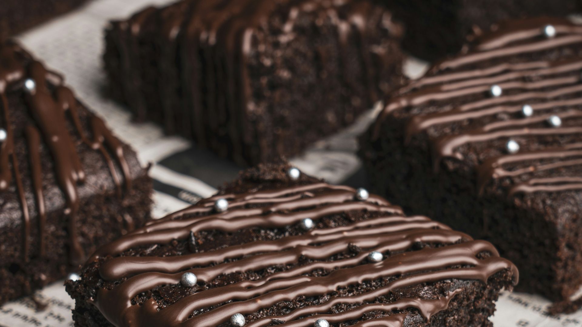 chocolate cake on white paper