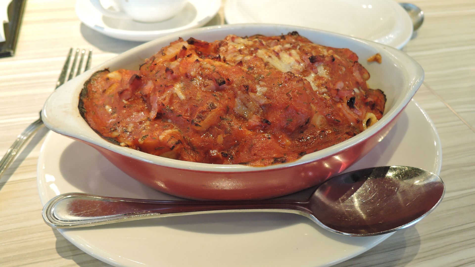 File:Baked chicken steak pasta with tomato sauce.jpg