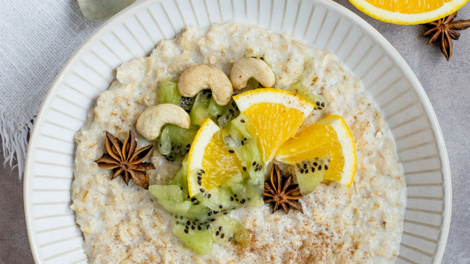 sliced fruit and kiwi on plate