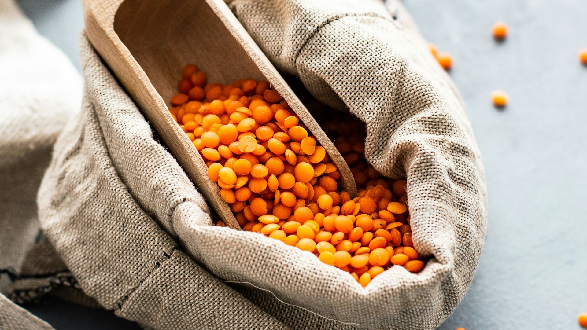 orange beans in sack