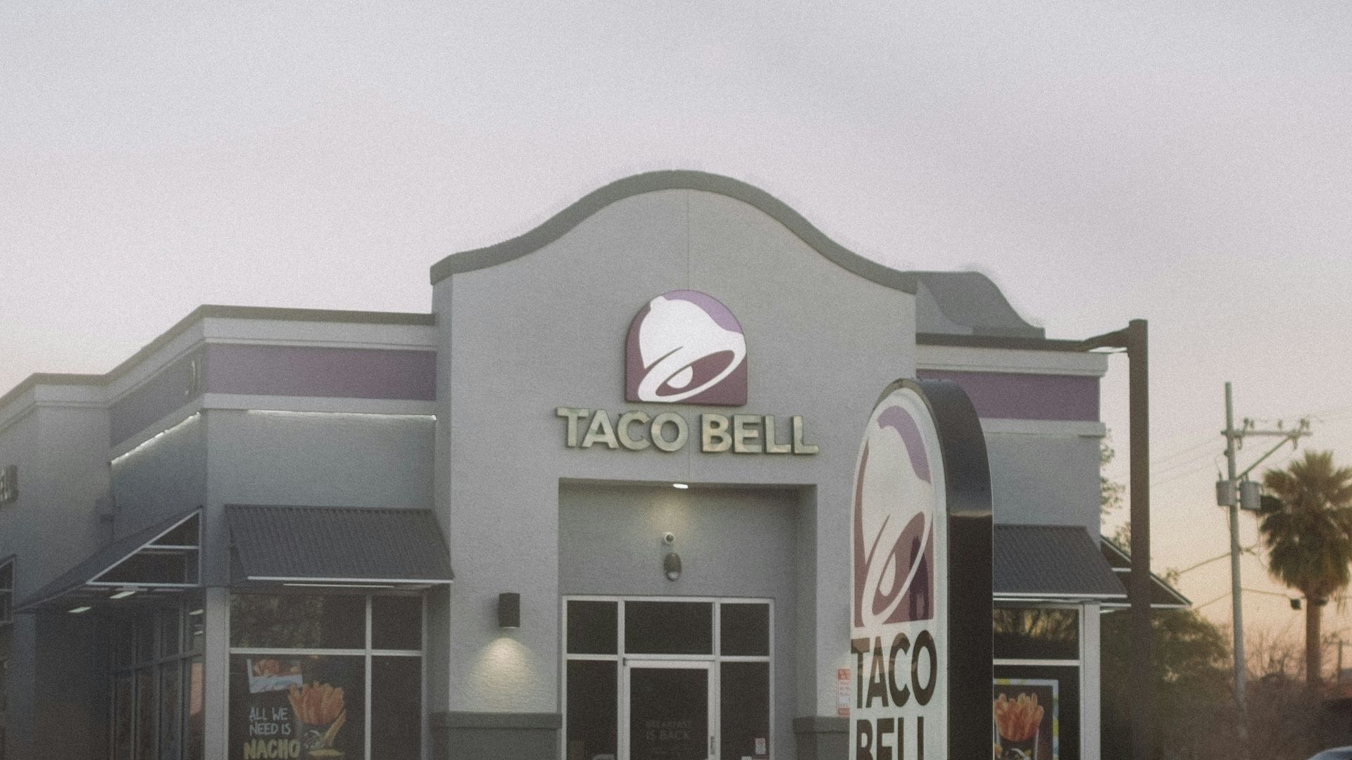 a building with a sign on the front of it