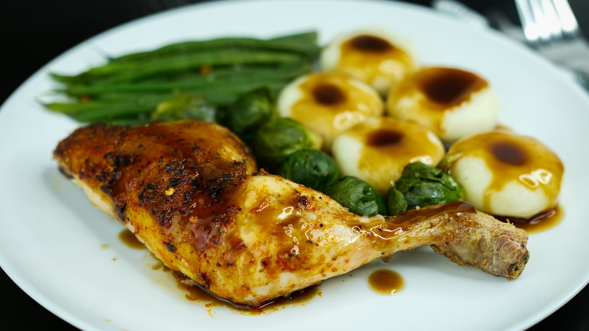 cooked food on white ceramic plate