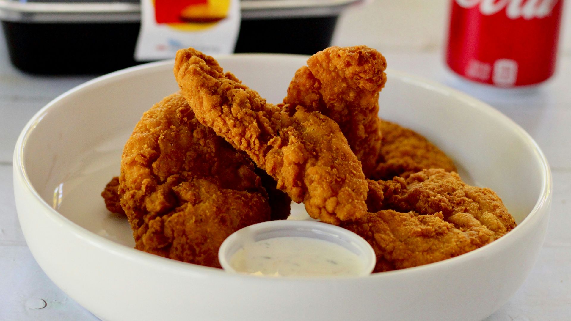 fried chicken on white ceramic plate
