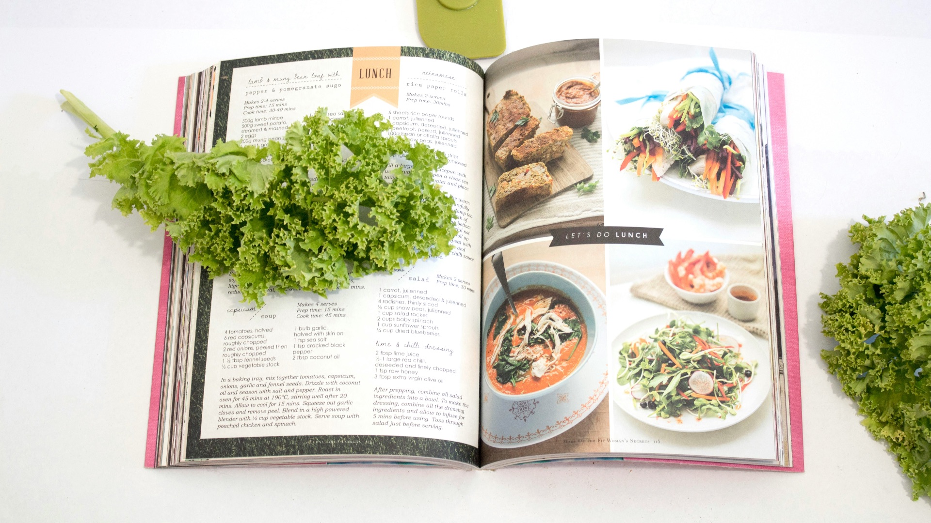 green leaf on cookbook