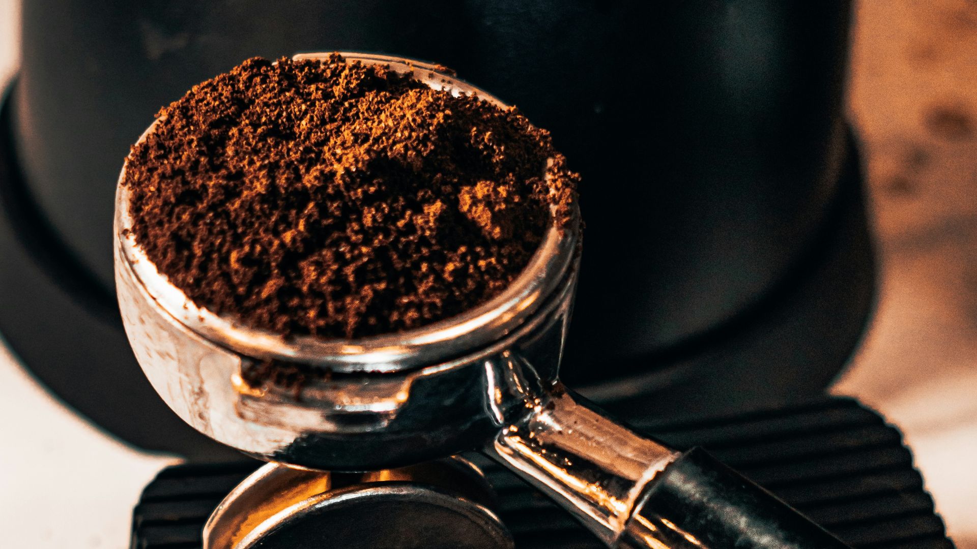 black coffee in stainless steel cup