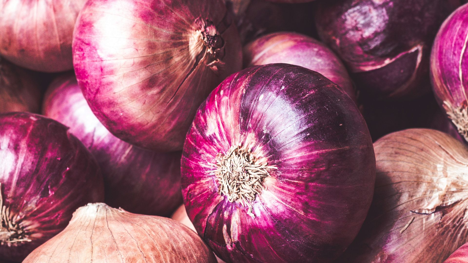 red onion on brown wooden table