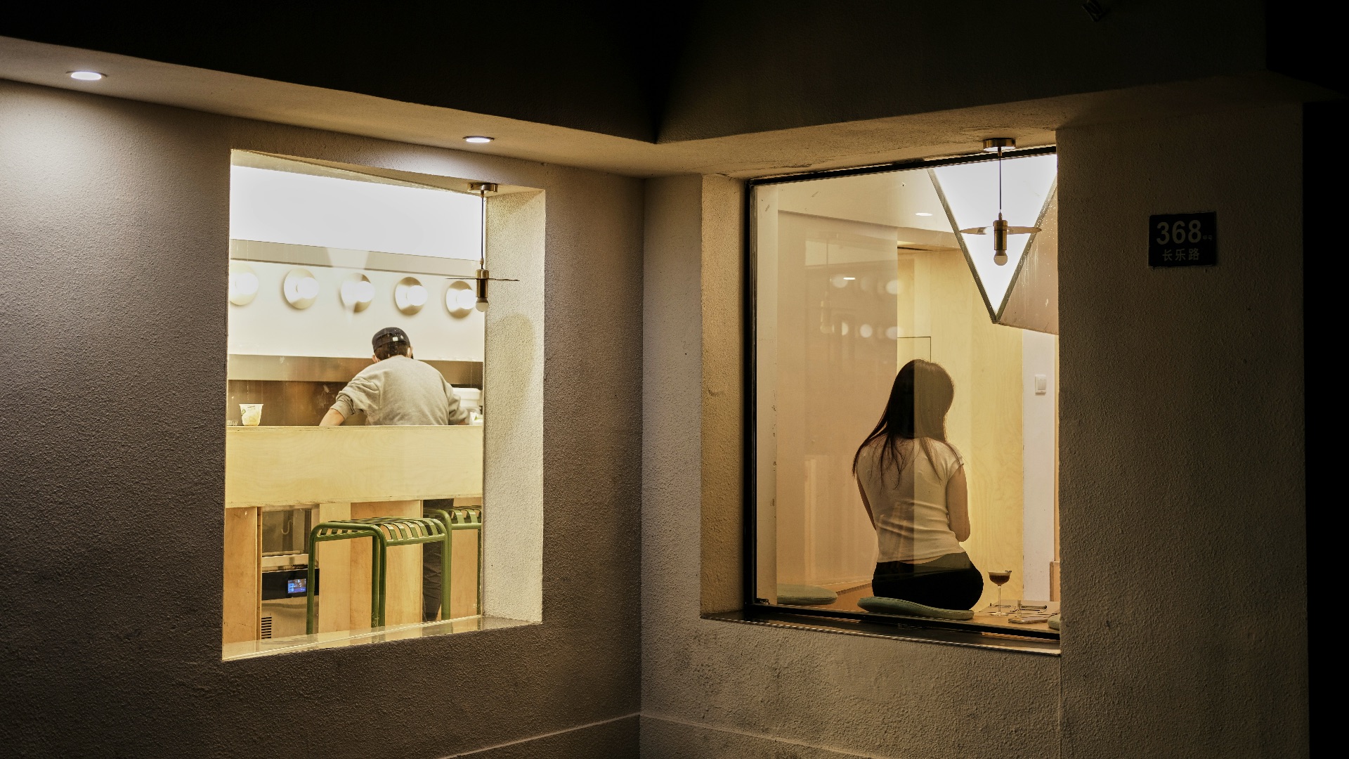 a person looking at a mirror