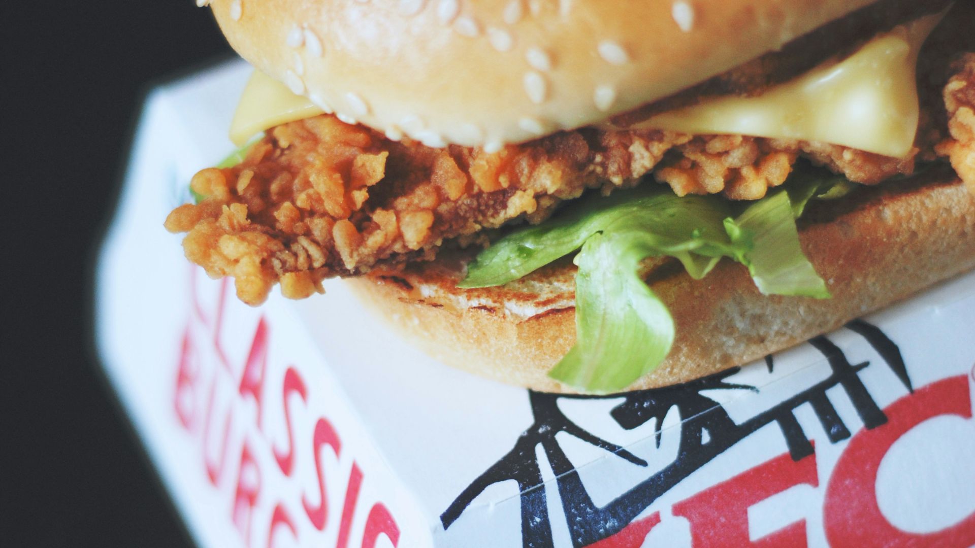KFC hamburger and box