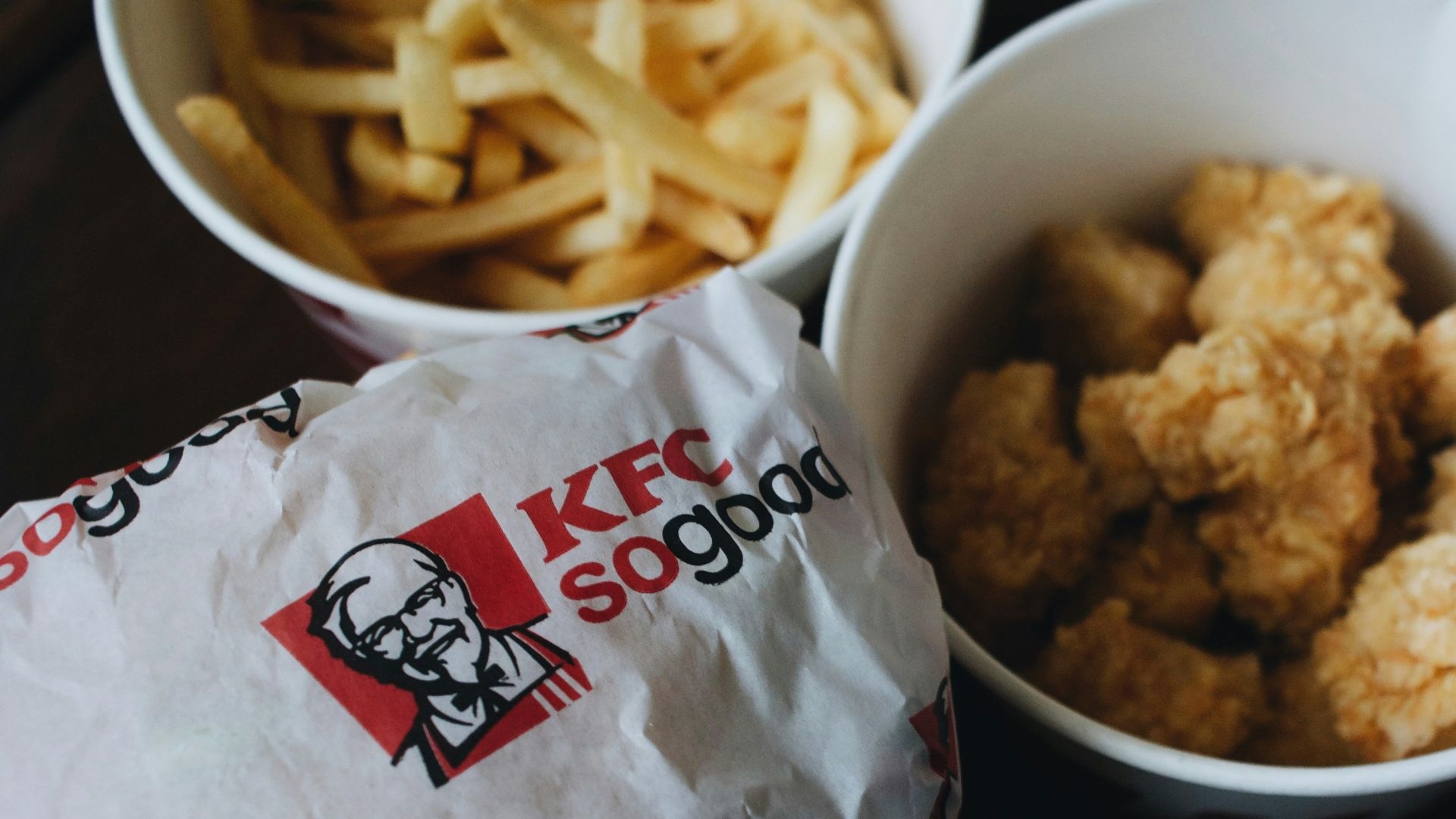 KFC fries and chicken lot