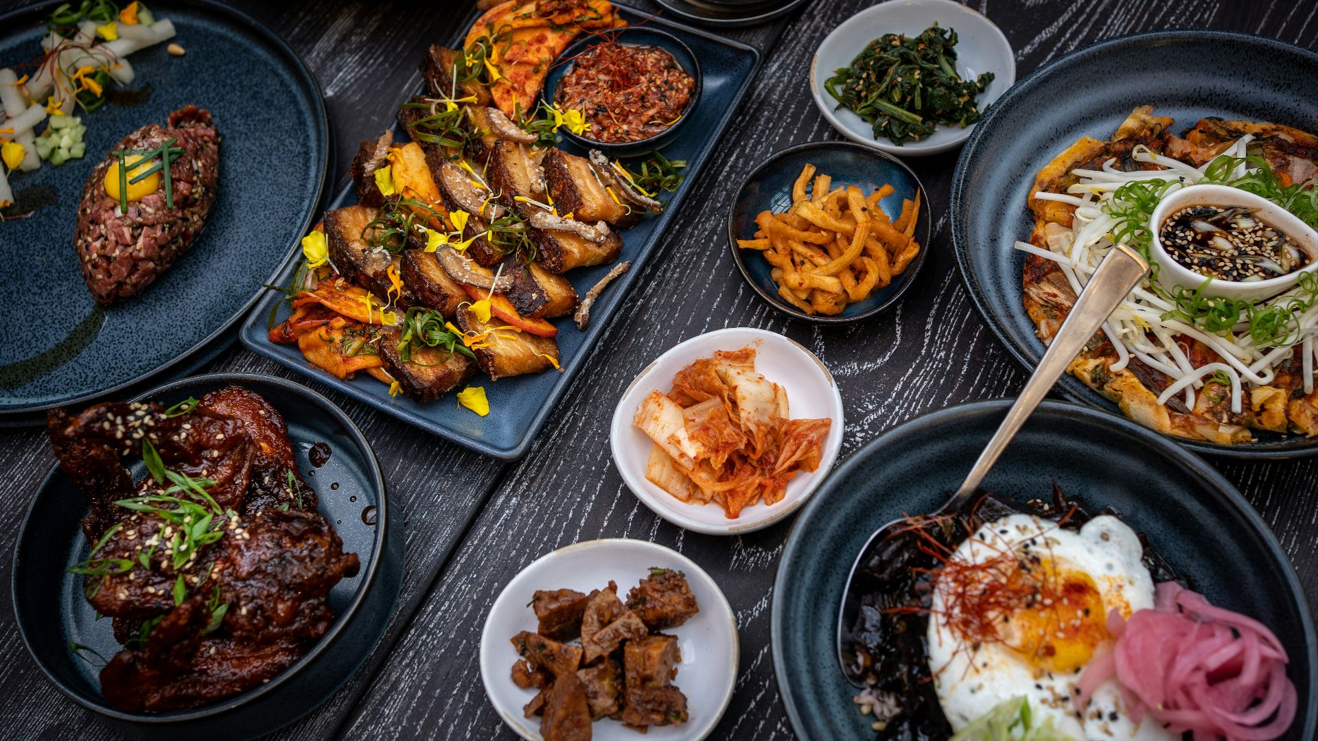 a table full of food